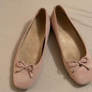 Vionic Pink Bow Ballet Flats